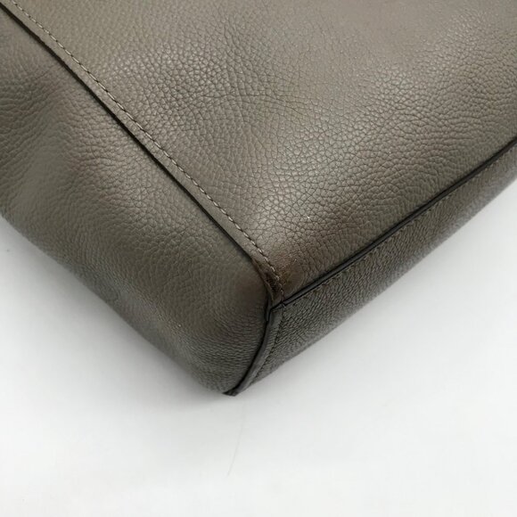 Coach Gray Pebbled Leather Turnlock Chain Tote Bag 57107 - Picture 9 of 11